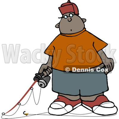 400x400 Ethnic Boy Holding A Fishing Pole Clipart Djart