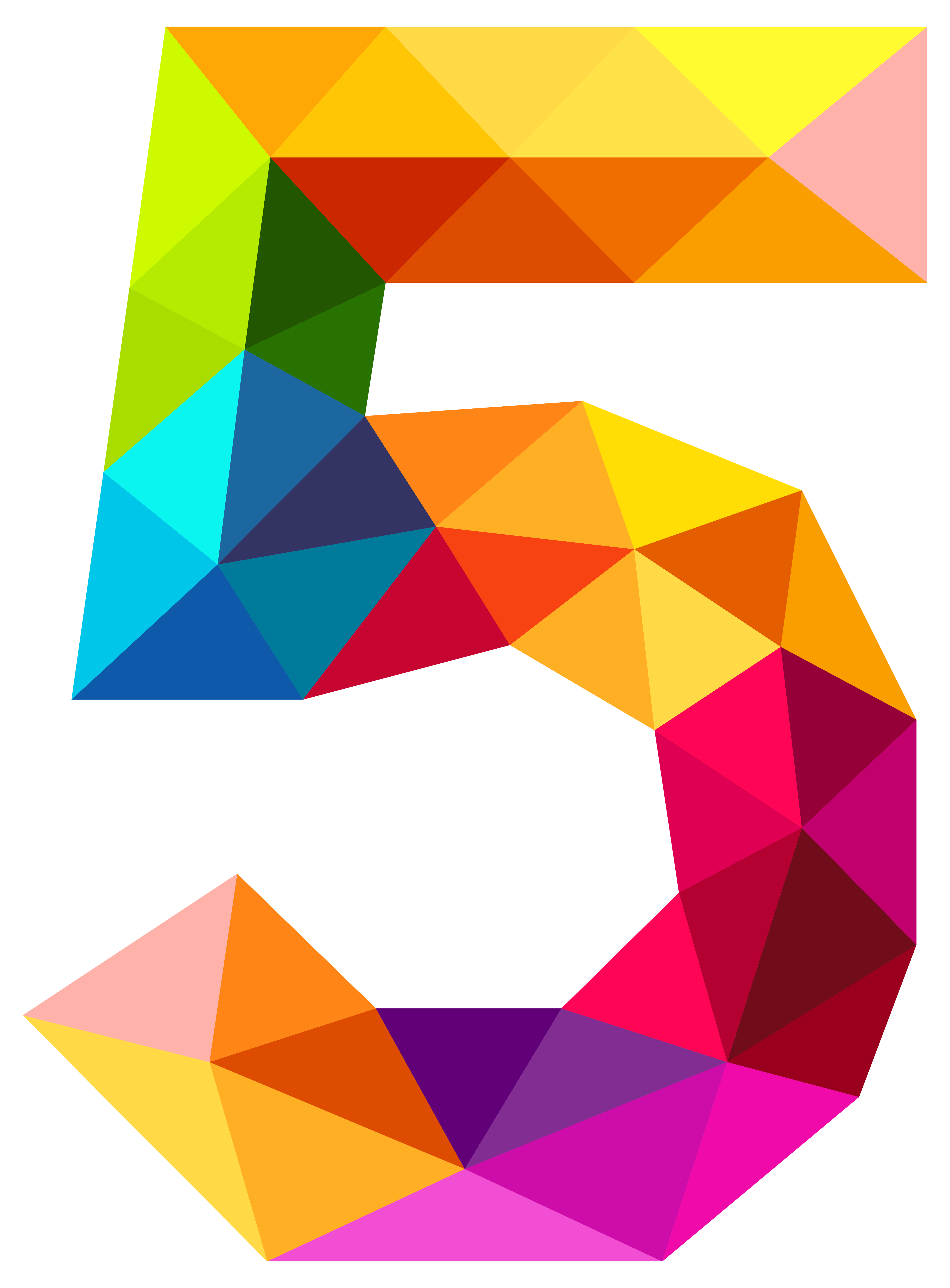 4179x5667 Colourful Triangles Number Five Png Clipart Imageu200b Gallery