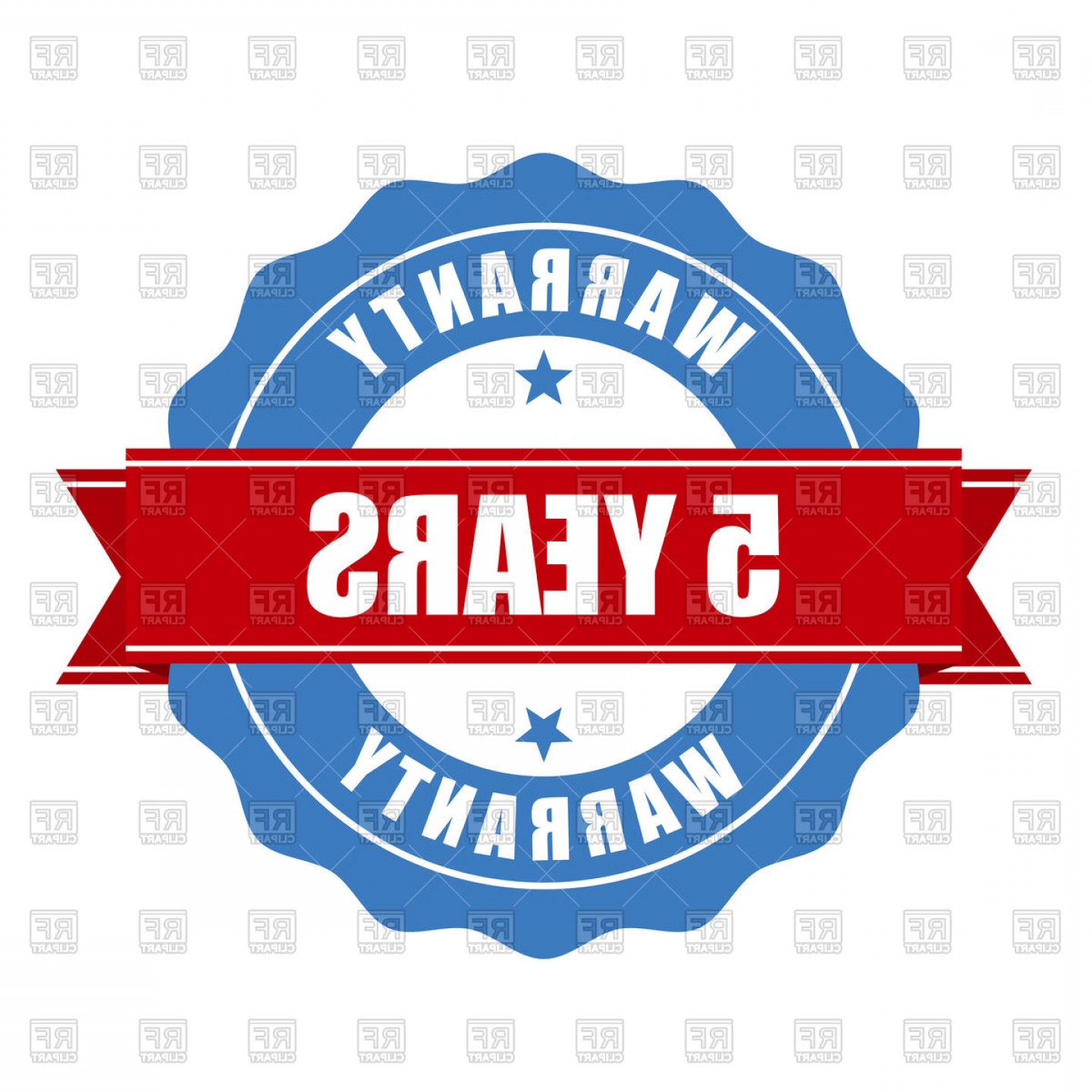 1440x1440 Five Years Warranty Seal Round Stamp Vector Clipart Arenawp