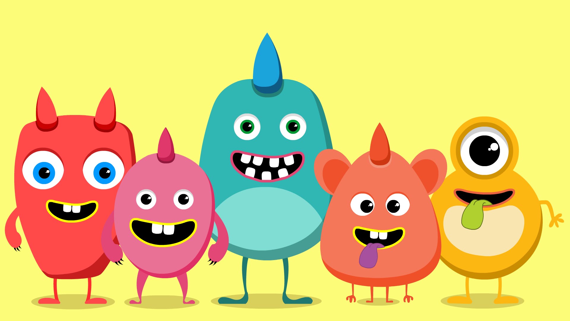 1920x1080 Five Little Monsters Monsters Song Kids Rhymes