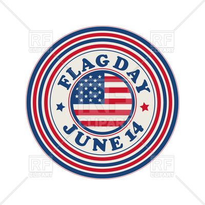 400x400 Flag Day Celebration Stamp Royalty Free Vector Clip Art Image
