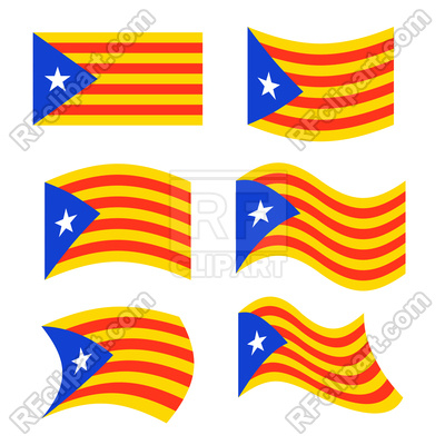 400x400 Catalonia Flag Set Royalty Free Vector Clip Art Image