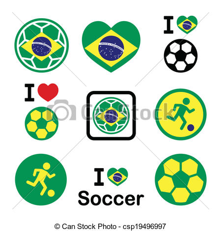 450x470 Brazilian Flag, Football Icons. Soccer Ball With Flag Of Brazil