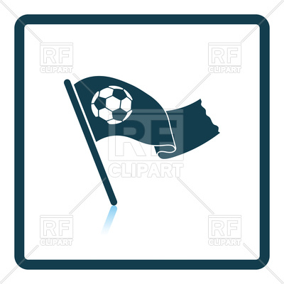 400x400 Fans Waving Flag With Soccer Ball Icon Royalty Free Vector Clip