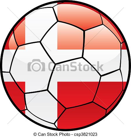 450x470 Fully Editable Vector Illustration Flag Of Denmark On Soccer