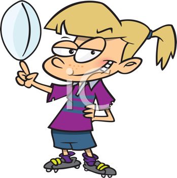 349x350 Girl Football Team Clipart