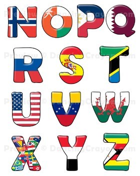 280x350 Flags Of The World Alphabet Letters Clipart By Dancing Crayon Designs