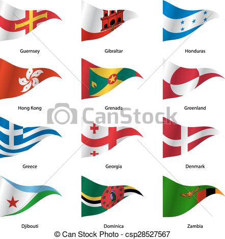 442x470 Set Flags Of World Sovereign States. Vector Illustration