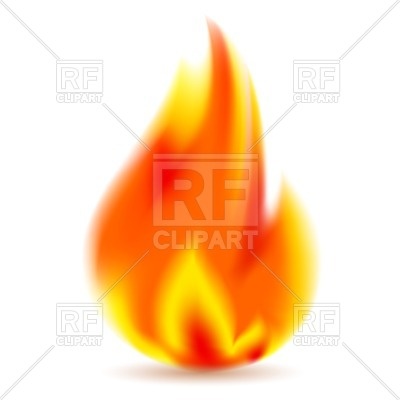 400x400 Fire, Bright Flame On White Background Royalty Free Vector Clip