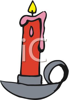 244x350 Picture Of A Red Burning Candle With A Yellow Flame In A Candle