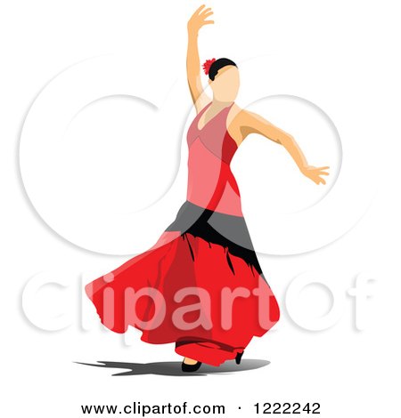 450x470 Clipart Of A Female Flamenco Dancer