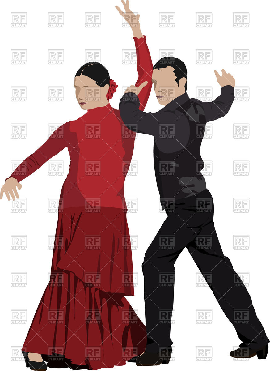 874x1200 Couple Of Flamenco Dancers Royalty Free Vector Clip Art Image