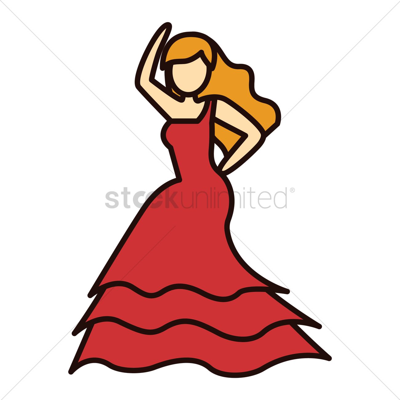 1300x1300 Flamenco Dancer Vector Image