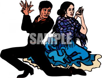 350x268 Flamenco Dancer Couple