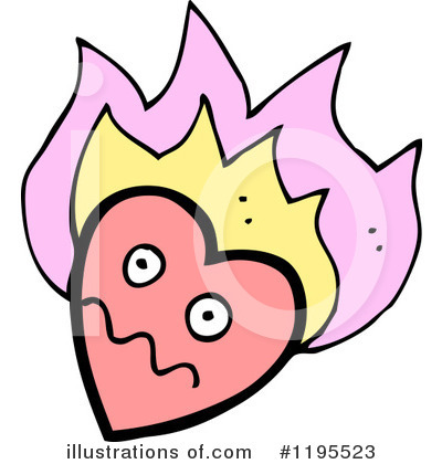 400x420 Flaming Heart Clipart