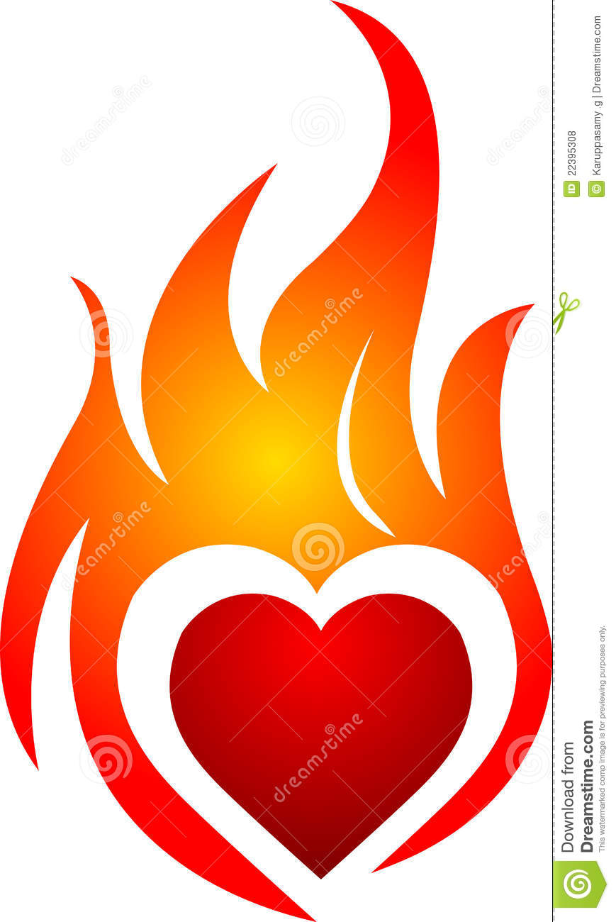 869x1300 Flaming Heart Clipart