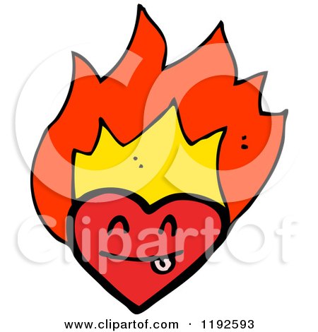 450x470 Royalty Free (Rf) Flaming Heart Clipart, Illustrations, Vector