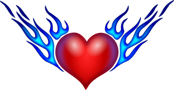 600x309 Hearts Burning Heart Clip Art