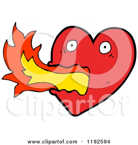 450x470 Cartoon Of A Flaming Heart