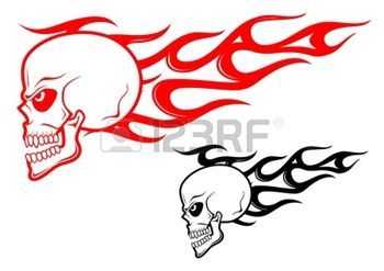 Flaming Skull Clipart