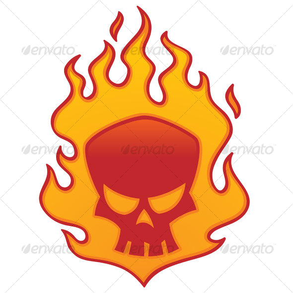 590x590 Flaming Skull By Fizzgig Graphicriver