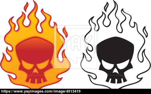 512x321 Flaming Skull Vector
