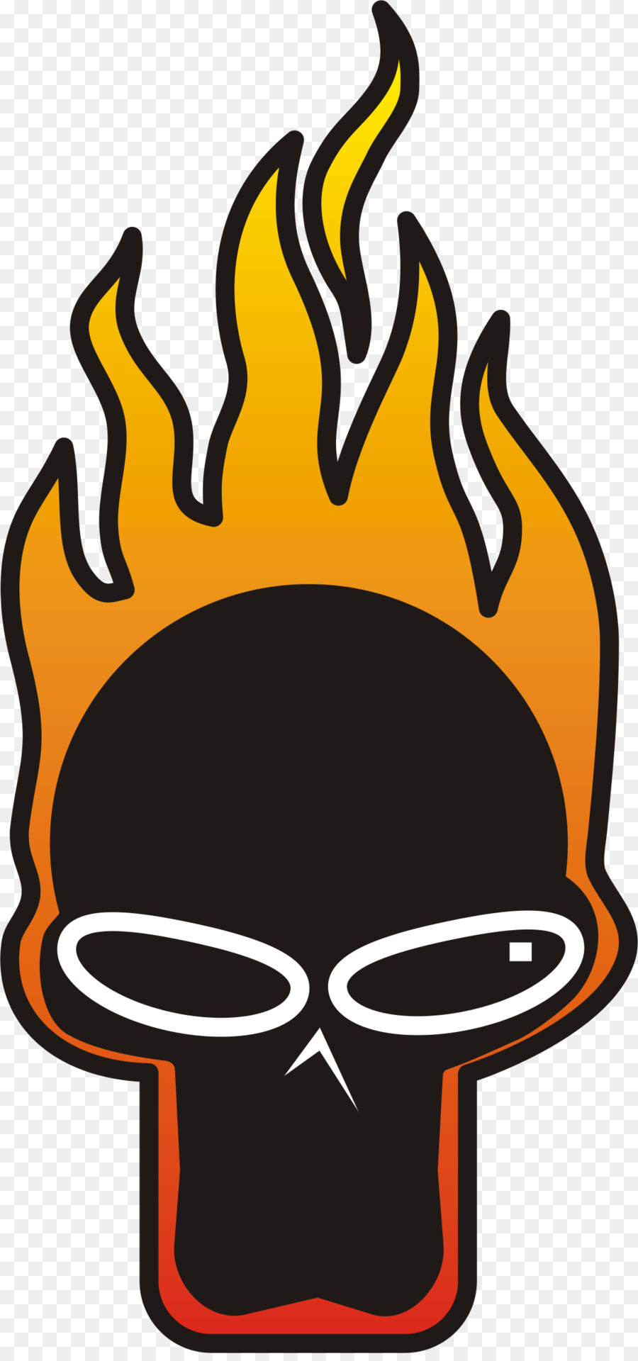 900x1920 Skull Flame Facial Hair Headgear Clip Art