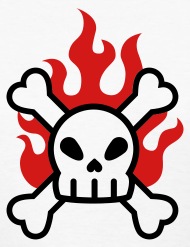 190x247 Anvil Graphic Design Inc. Flaming Skull Amp Crossbones