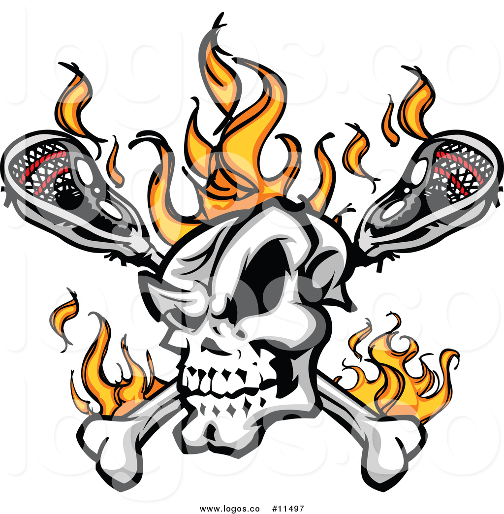 1024x1044 Vector Logo Of A Flaming Lacrosse Skull And Crossed Sticks By