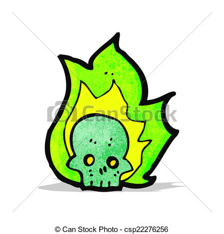 449x470 Cartoon Flaming Skull Clipart Vector