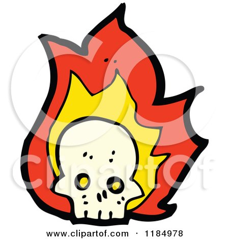 450x470 Cartoon Of A Flaming Skull