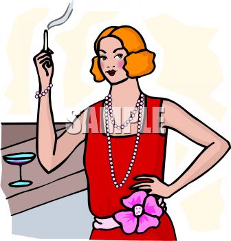 336x350 Flapper Woman Smoking A Cigarette