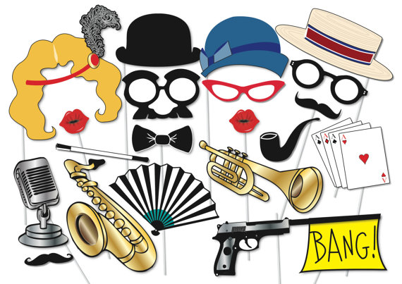 570x403 Roaring 20's Photo Booth Party Props Set 40 Piece