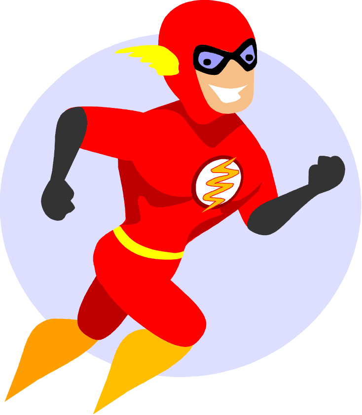 734x842 Free Flash Superhero Cartoon Character Vector Clip Art Image