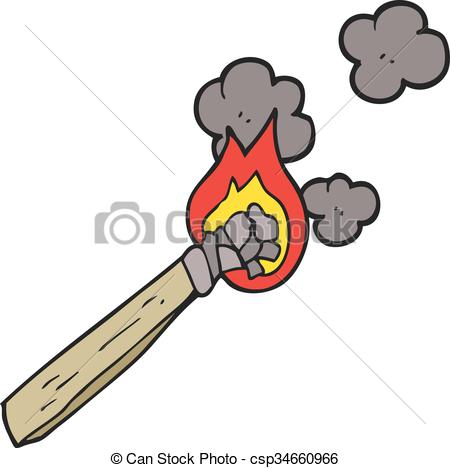 450x468 Freehand Drawn Cartoon Burning Wood Torch Clip Art Vector