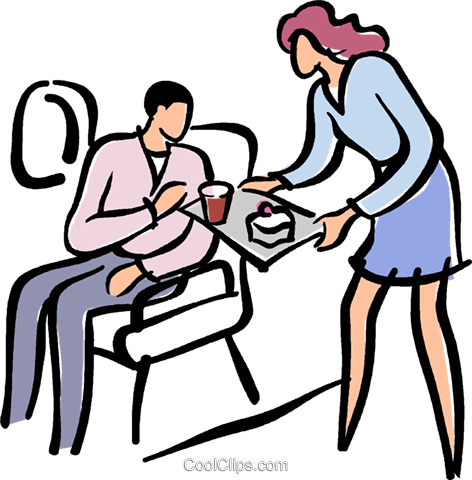 472x480 Flight Attendant With Passenger Royalty Free Vector Clip Art