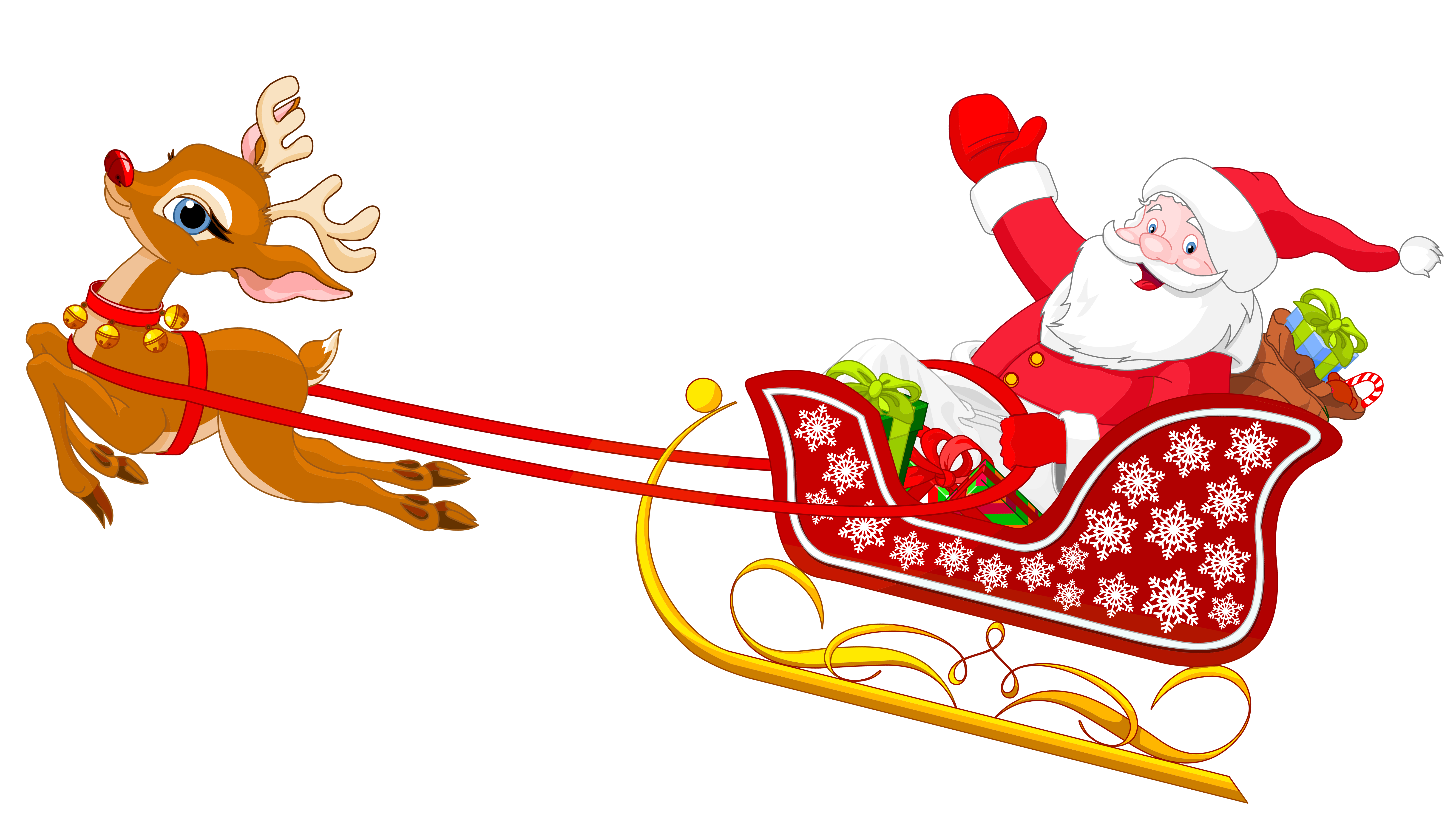 6337x3579 Santa And Reindeer Flying Clipart Amp Santa And Reindeer Flying Clip