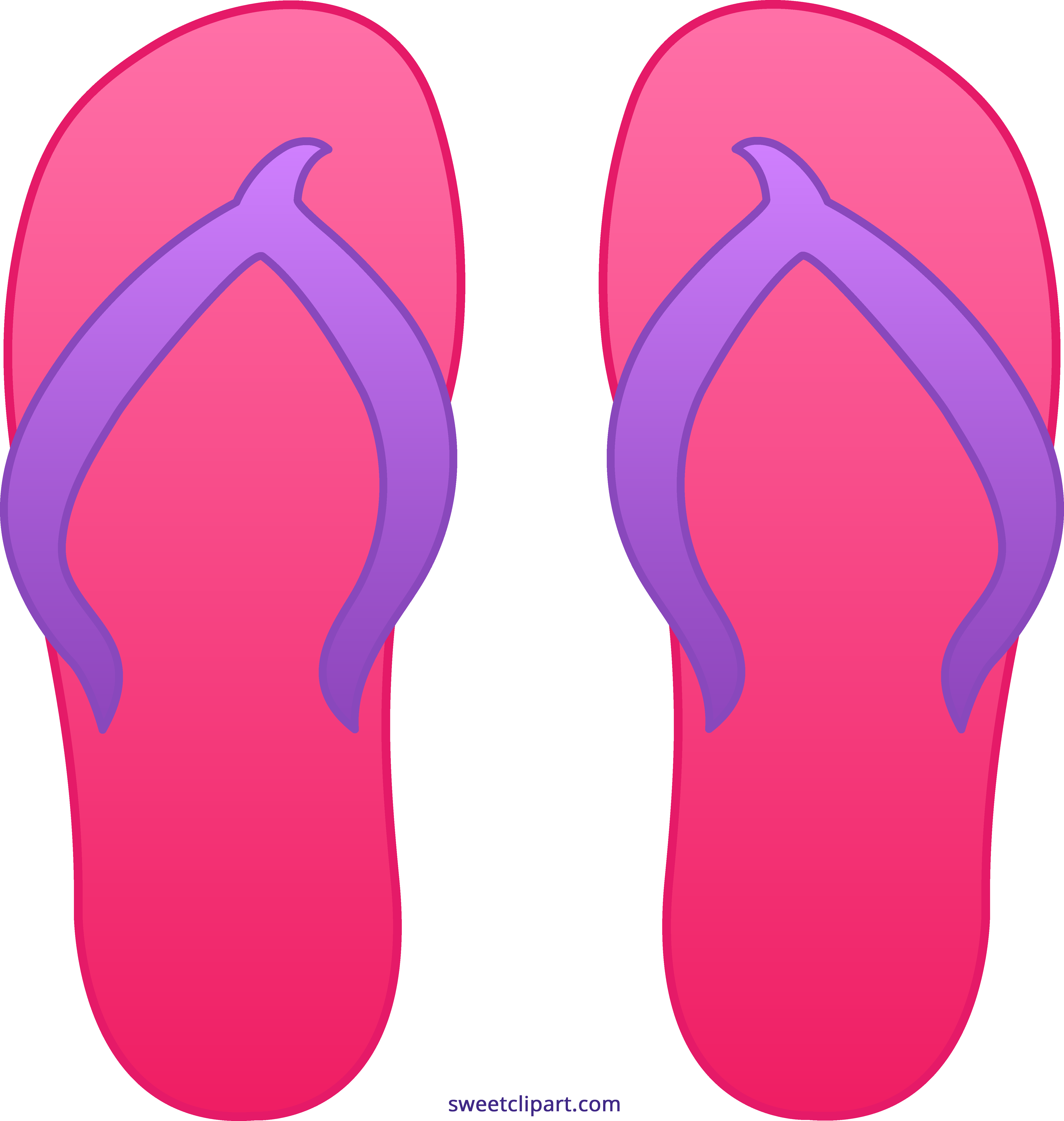 5124x5398 Pink Flip Flops Clipart
