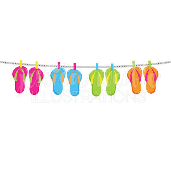 570x570 String Of Flip Flops Cute Digital Clipart, Cute Flip Flops Clip