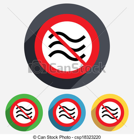 450x470 No Water Waves Sign Icon. Flood Symbol. No Water Waves Sign