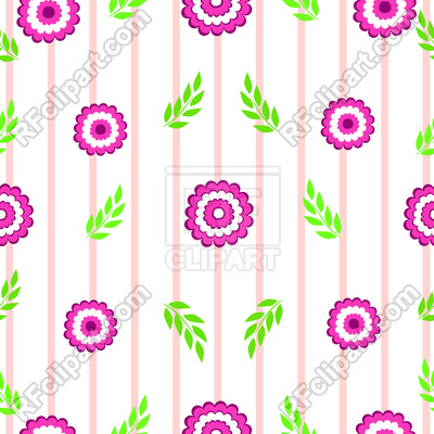400x400 Floral Striped Seamless Background Royalty Free Vector Clip Art