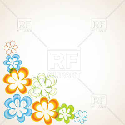 400x400 Greeting Card With Stylized Floral Corner Royalty Free Vector Clip