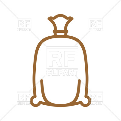 400x400 Flour Bag Line Icon Royalty Free Vector Clip Art Image