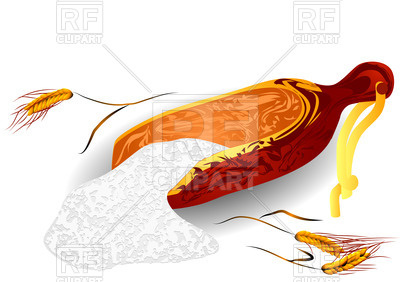 400x282 Wheat And Flour On A White Background Royalty Free Vector Clip Art