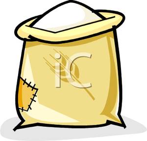 300x287 A Sack Of Wheat Flour Clip Art Image