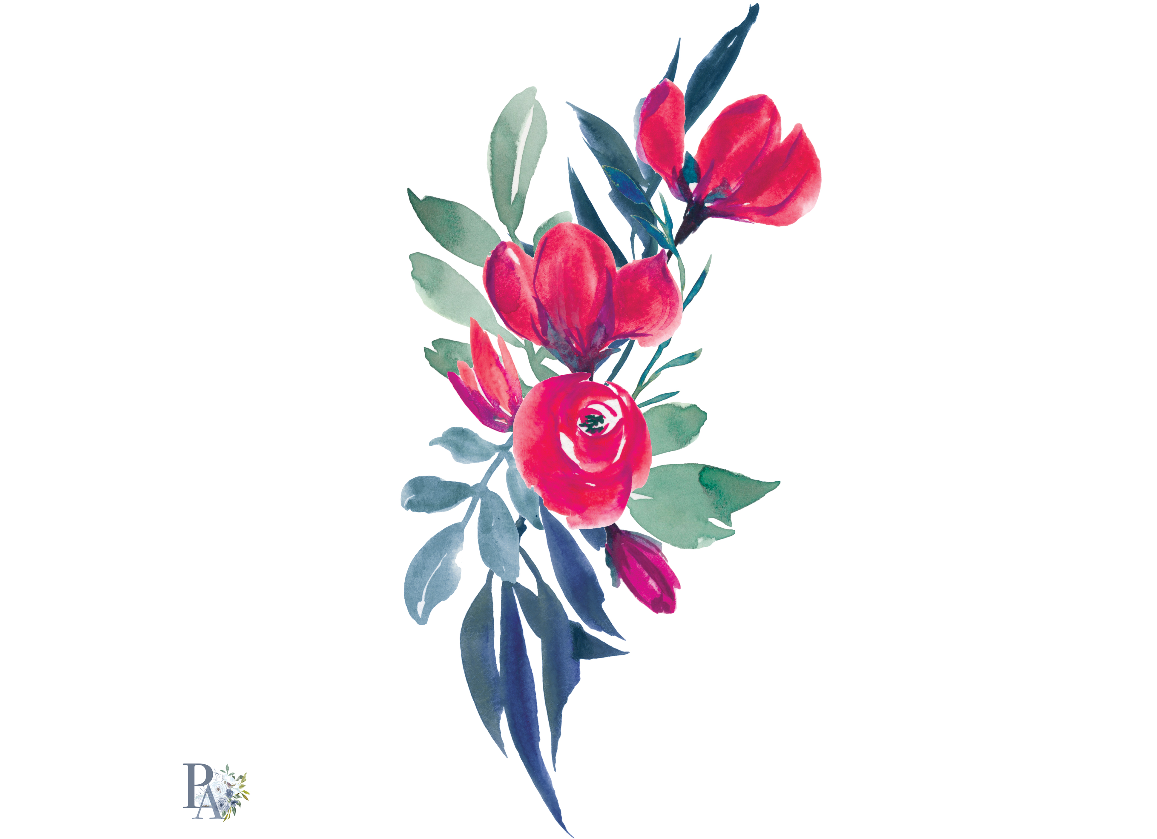 3874x2810 Hand Painted Watercolor And Gouache Flo Design Bundles