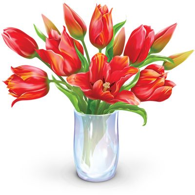 400x400 Vase Of Flowers Clip Art Flower Bouquet Clipart, Dozen Tulips
