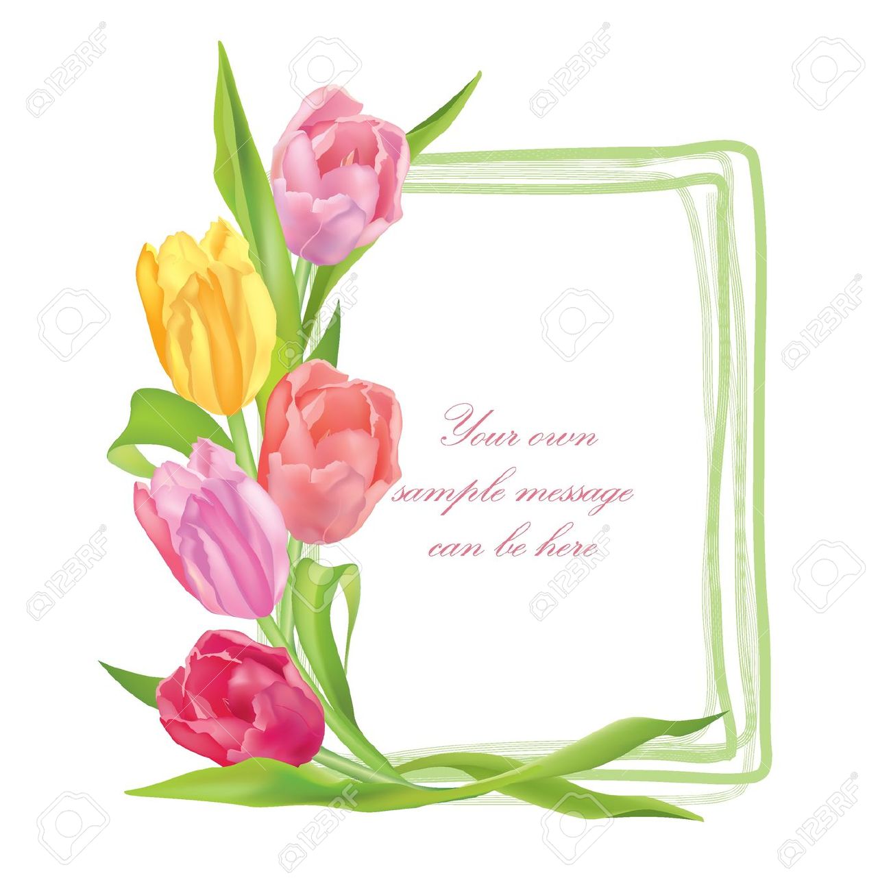 1300x1300 Flower Borders And Frames Clip Art Oval With Flower Bouquet 2