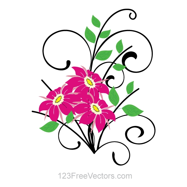600x600 Clipart Flowers Vector Flower Bouquet Vector Clip Art Download