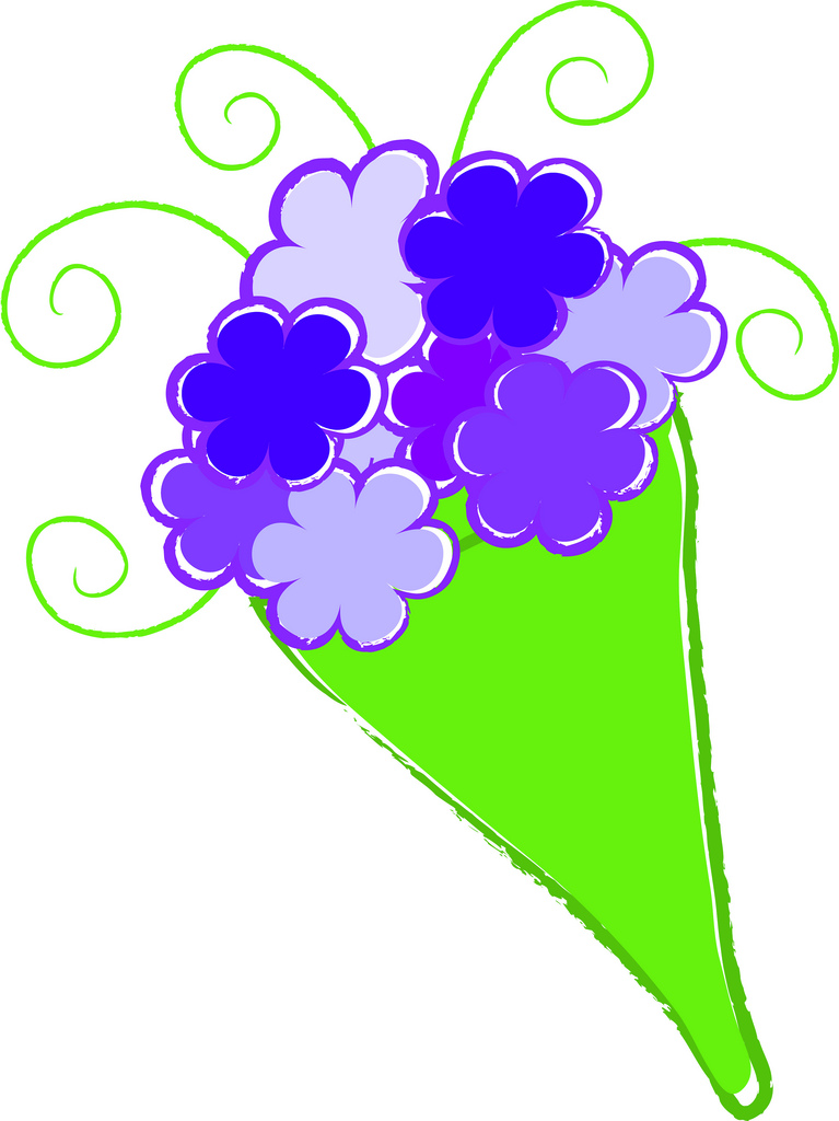767x1024 Clip Art Illustration Of A Simple Bouquet Of Flowers